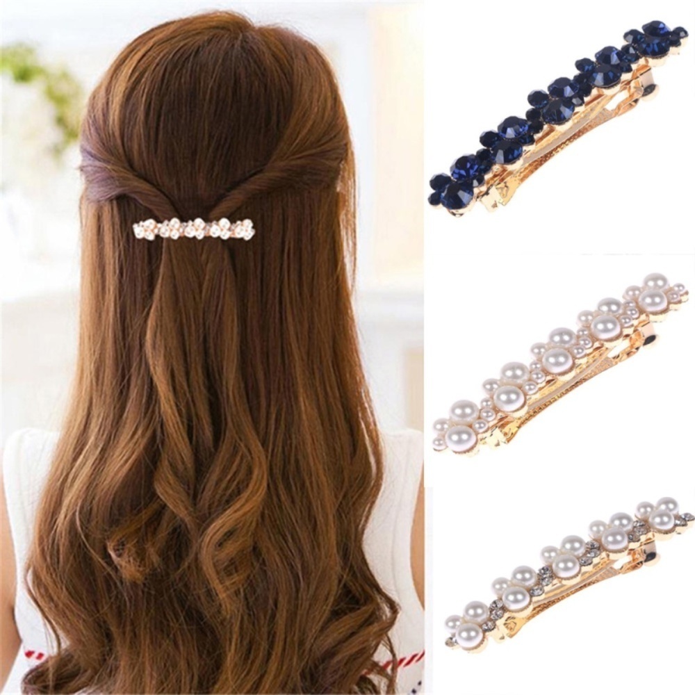 *CAMBER* 1-Pc Pearl x Rhinestone Fashion Hair Clip